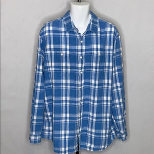 L.L. Bean Long Sleeve Button Linen Blend Shirt